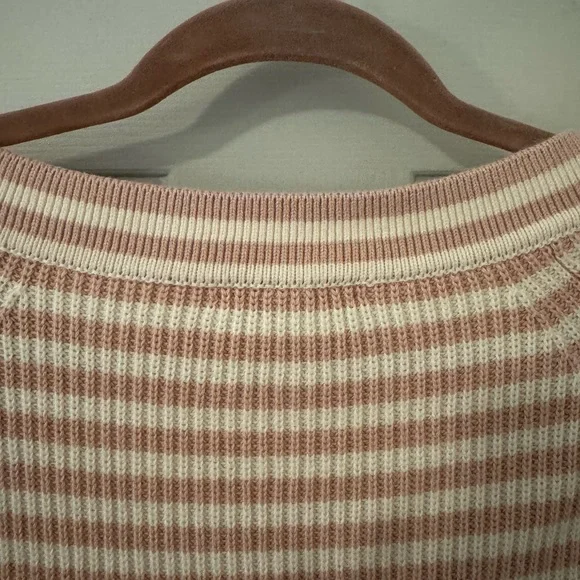 J. Crew Pink and White Stripe Long Sleeve Sweater size M - Picture 14 of 16